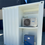 White modified 10ft shipping container with AC - Image 4