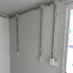 White modified 10ft shipping container with AC - Image 3