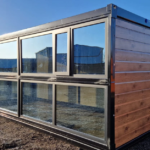 Glass Side & Wood Panel Folding Container Office